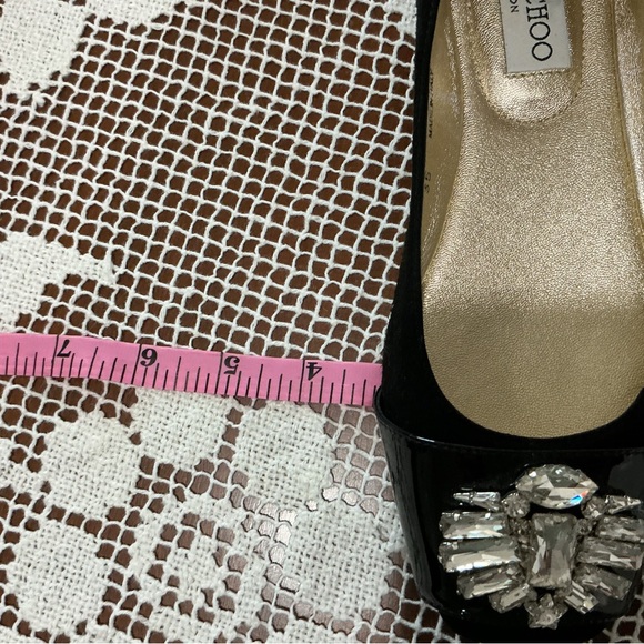 Jimmy Choo Black and Silver Embellished Flats - Picture 8 of 12